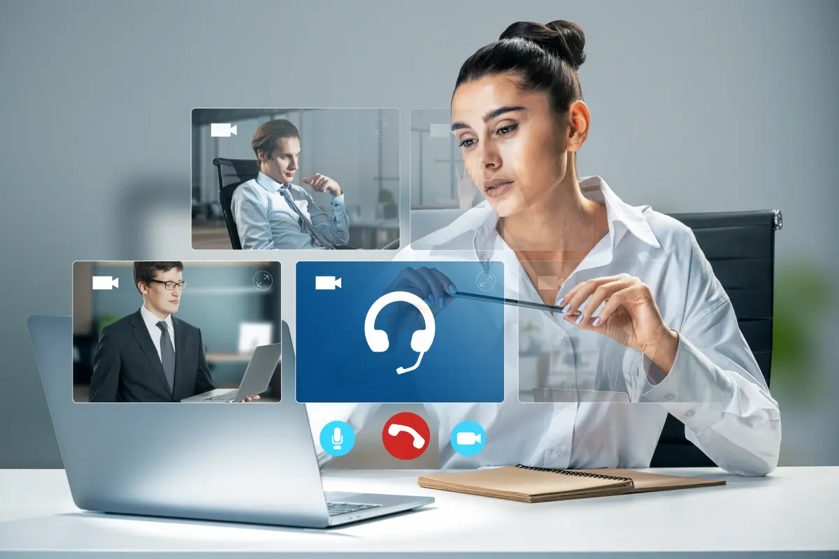online-meeting-video-conference-with-young-woman-on-laptop-and-headphones-unified-voice