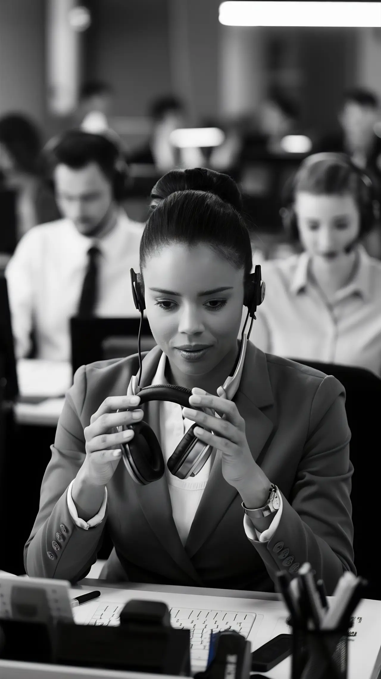 woman-working-call-center-holding-pr-headphones-unified-voice